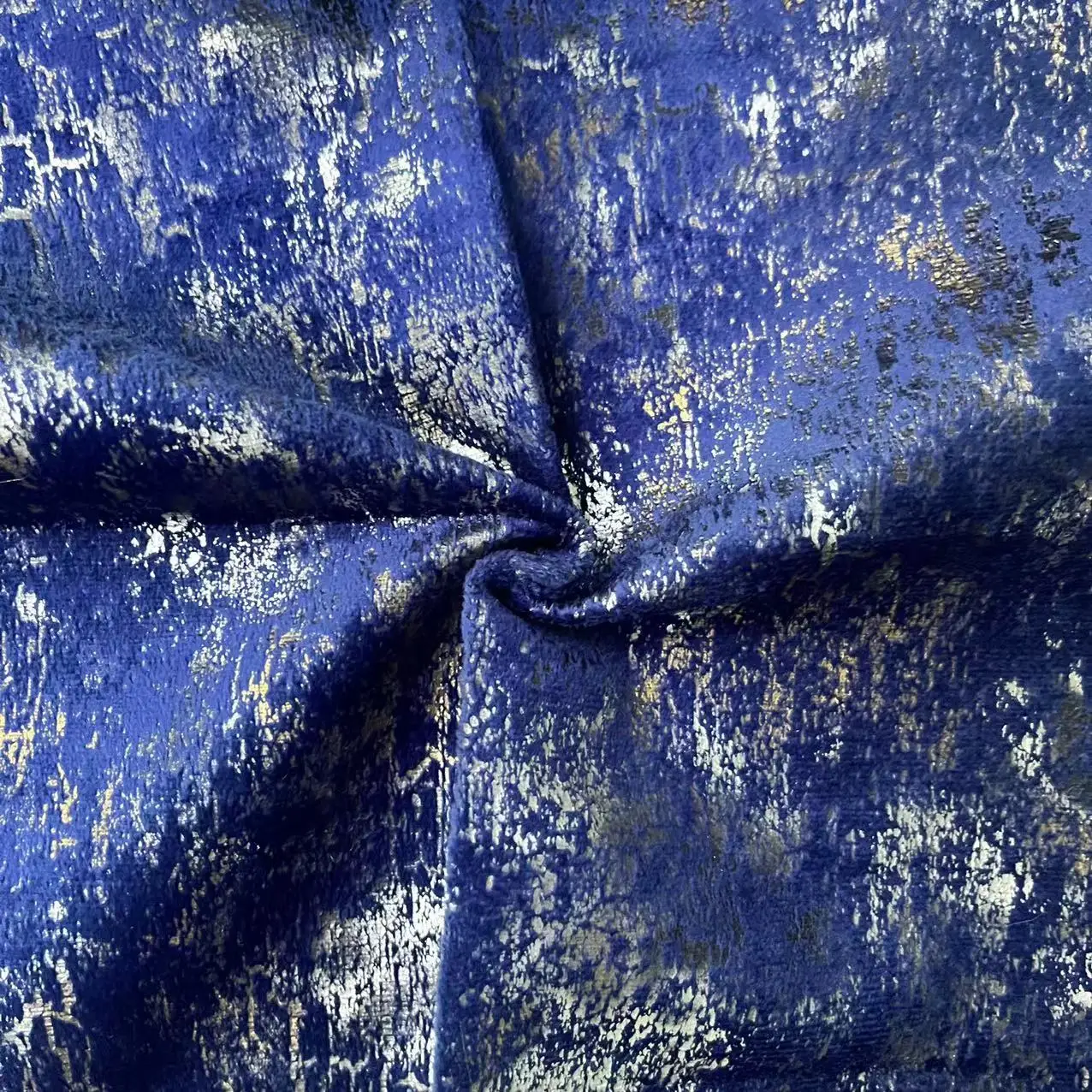 China Wholesale Home Deco Gold Foil Velvet velour Fabric Soft Gold Stamping Upholstery Holland Velvet Fabric For Sofa Drapes