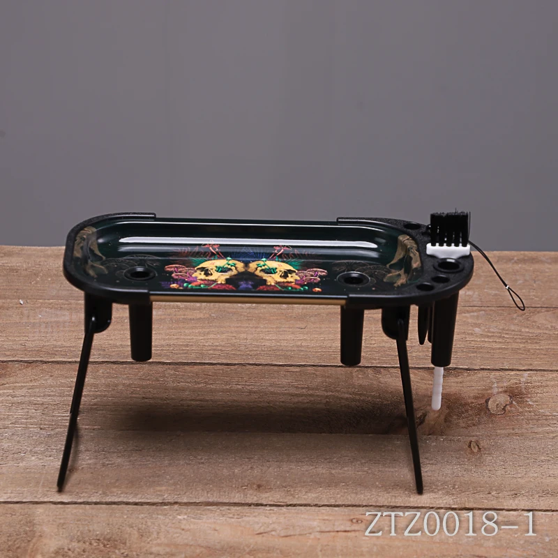 2024 OEM ODM Smoking Accessories Multifunctional Tinplate Cigarette Tray Table Cigarette Metal Rolling Tray