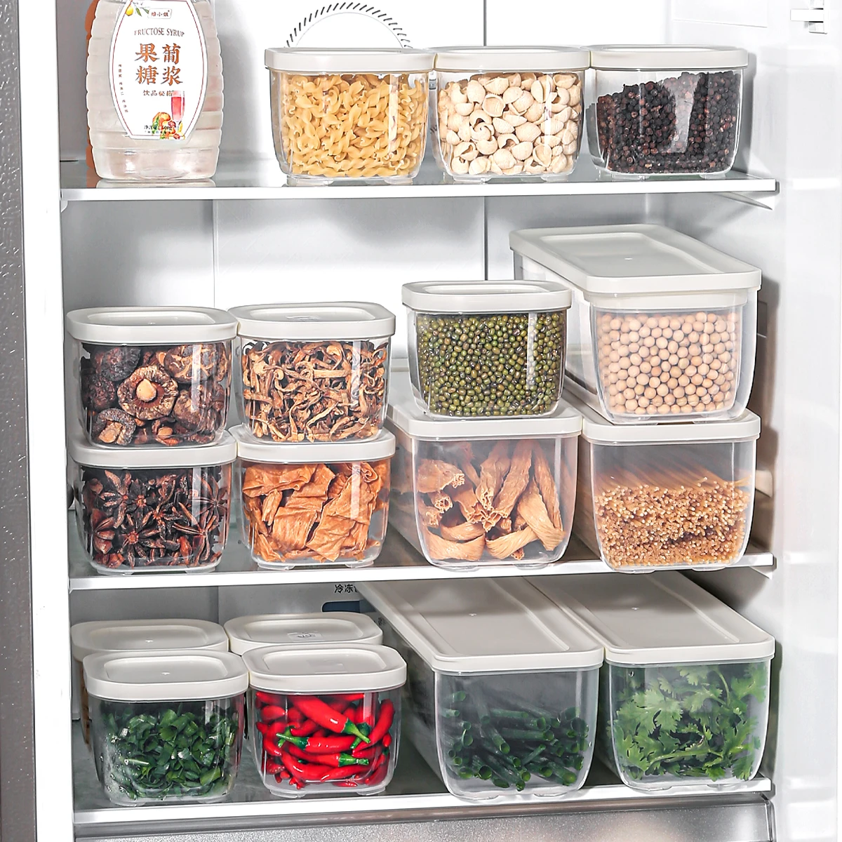 Wholesale OEM Airtight Food Container Plastic Clear Tall Dry Food Storage Stackable Plastic Container