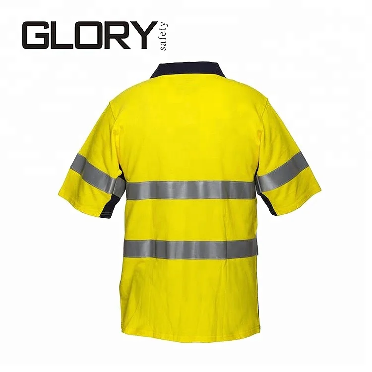 Высокая видимость безопасности обеспечивают безопасность труда Светоотражающие Polo футболка с предохранителем и универсальным питанием-от источника переменного или полоски