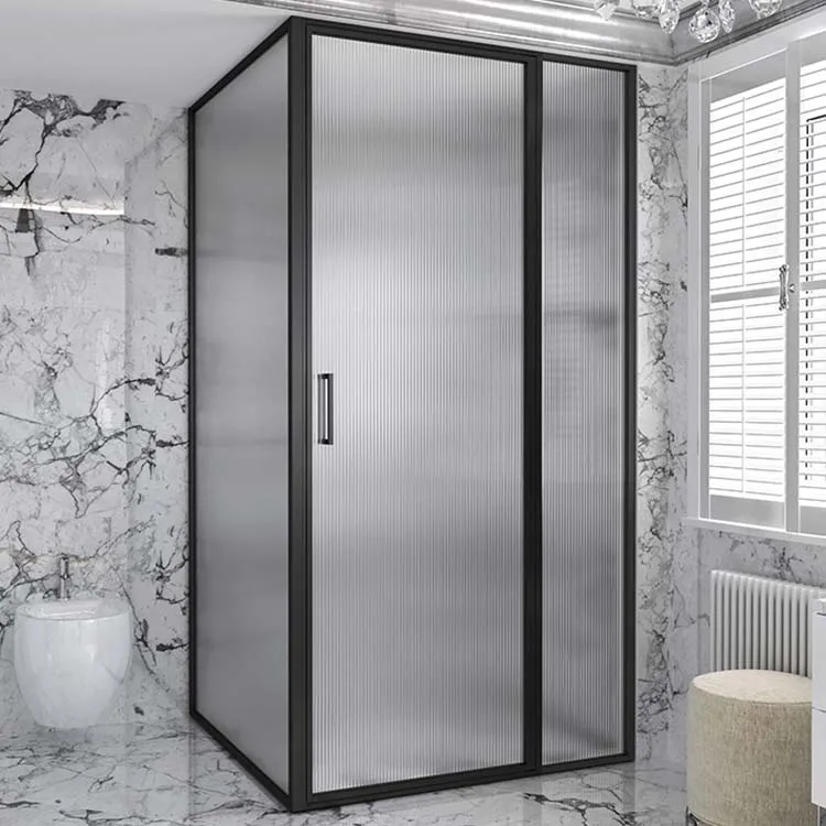 Индивидуальный роскошный алюминиевый черный корпус для ванной комнаты из закаленного стекла