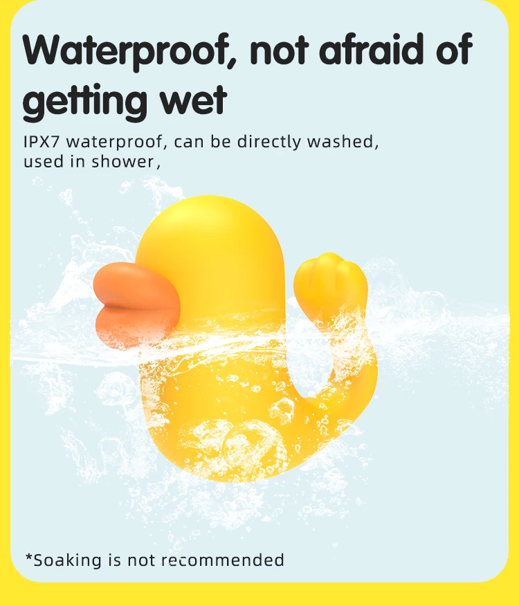 Lovely Little yellow duck Silicone Vibrator Massage G-spot  Sucking Nipple Clitoris G-spot Adult Sex Toy Fingertips jump egg