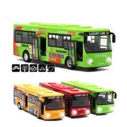 EPT 6Pcs Alloy City Light Sound Pull Back Toy Small Model Scale Buses School Gifts Cars Trucks Kid Alloyed Boy Diecast Toy Buses
