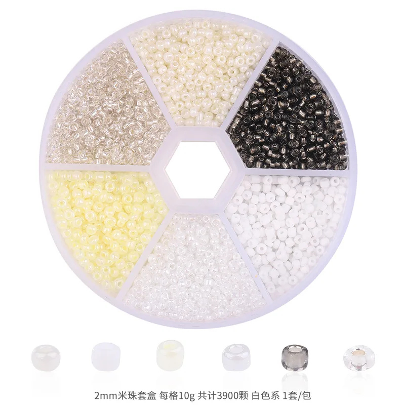 2Mm 6Color Box Japanese Miyuki Galvanized Dyed Colors Glass Delica Seed Belly Beads Charm Waist Bead