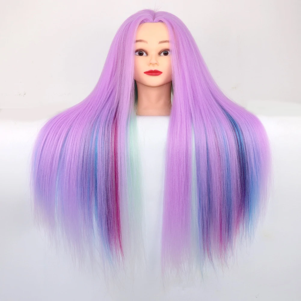 Манекен голова для укладки волос учебная голова для причесок манекен косметология голова куклы синтетическое волокно волосы Парикмахерская тренировочная модель