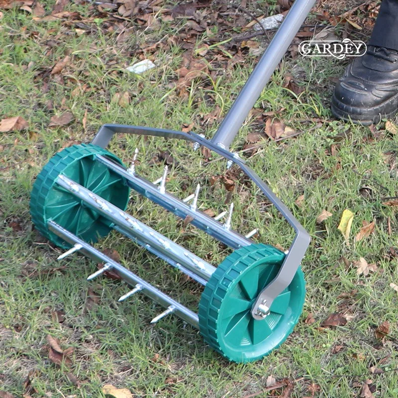 Rotary Manual Lawn Aeration Push Rotary Spike Lawn Aerator For Garden And Yard Grass