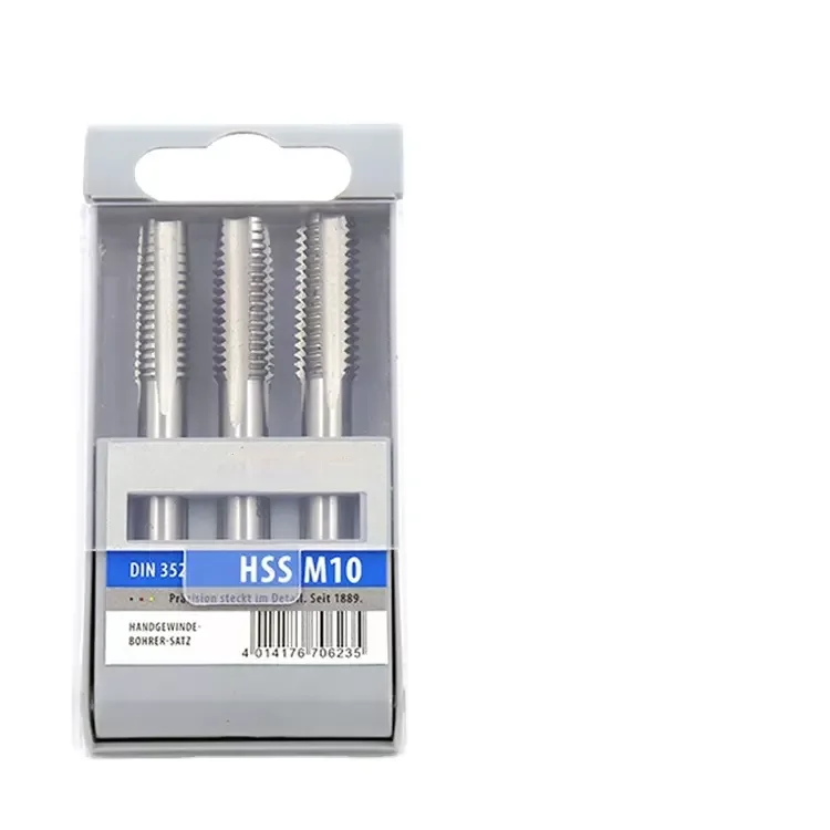 High quality Screw Thread Hand Tap Set M8-M68 Thread Tapping Taps HSS 3pcs DIN352/ANSI