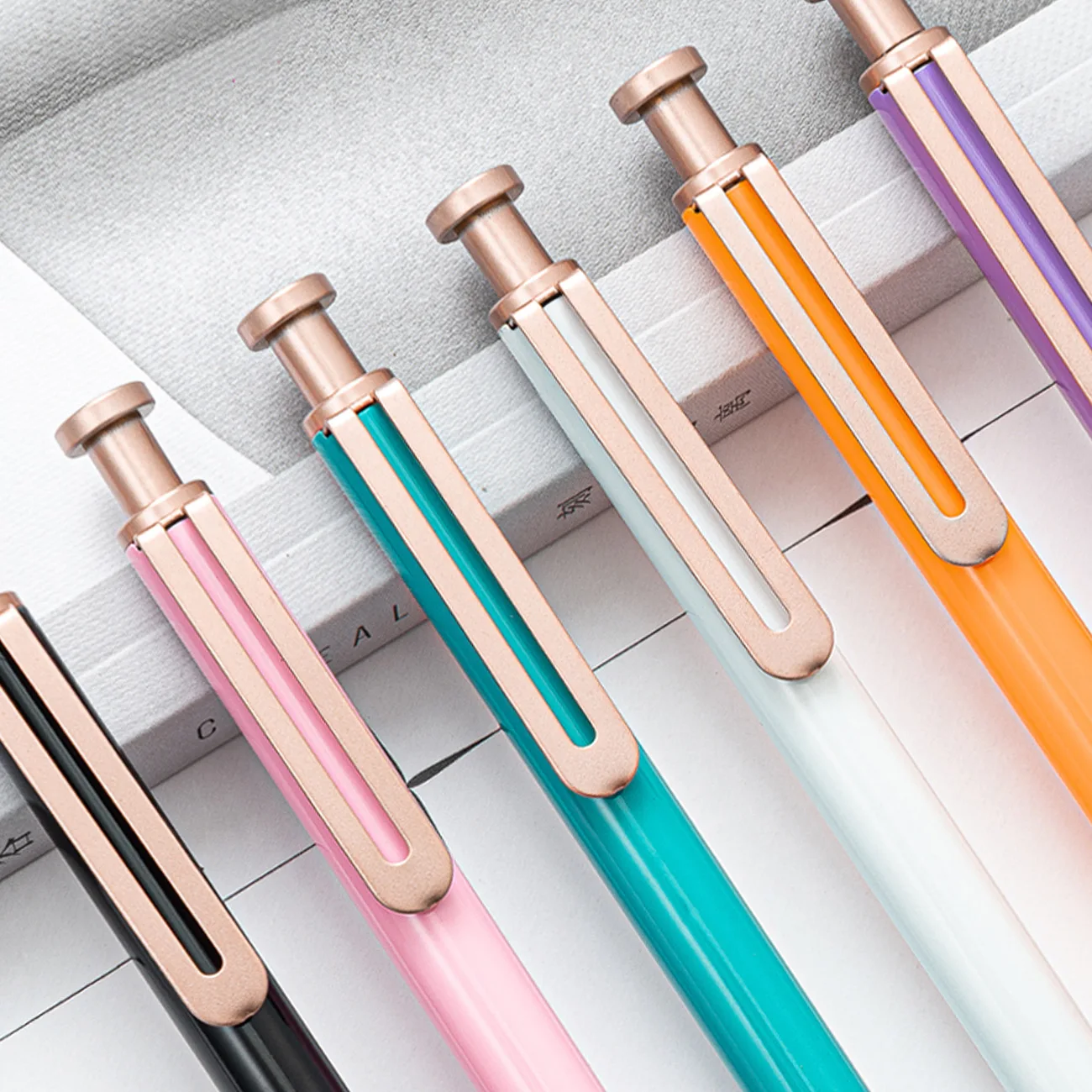 Metal push multi-color ball point pen advertising pen can print logo