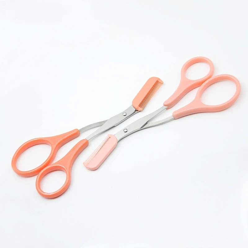 Поддержка небольшого минимального заказа, частный логотип, ножницы из нержавеющей стали для стрижки бровей с расческой