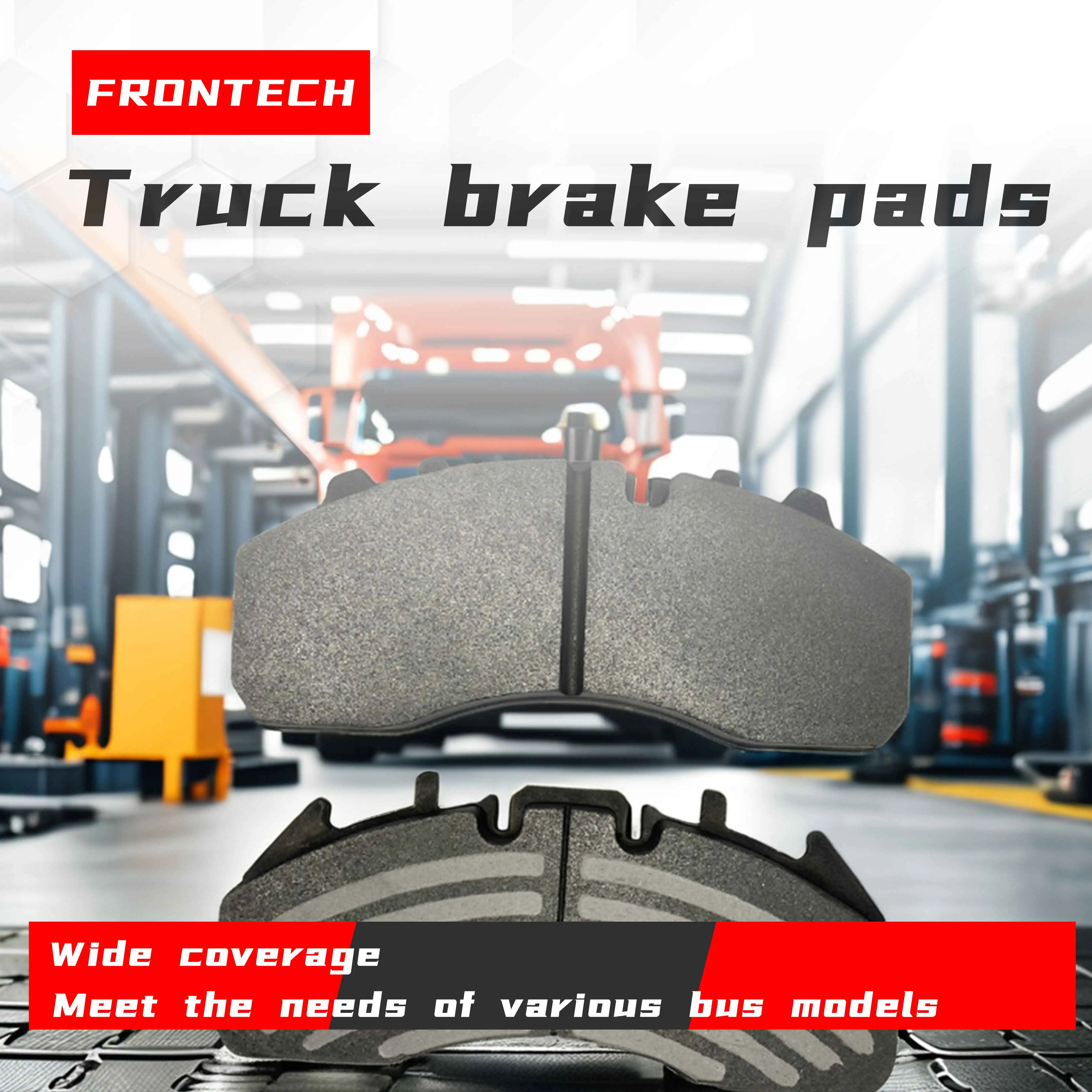 Frontech Bus Brake Pads For 2023 Toyota Hiace Coaster & Zhongtong Bus Parts Hino & Hyundai County Brake Pads for Trucks on Sale