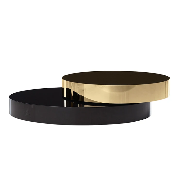 Wholesale light  luxury  living room furniture  toughened glass top golden  stainless steel  coffee   table  hotel coffee tables
