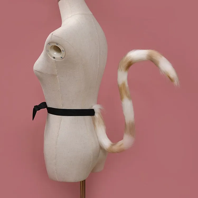 JSFUR Multicolored Cat Tail for Anime Neko Lolita Cosplay Costume