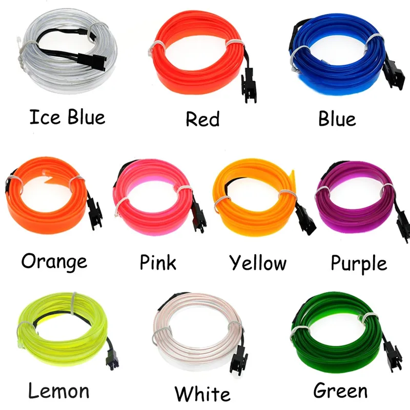 3M Atmosphere Lamp EL Cold Light Line With USB DIY Decorative Dash Board Console Auto LED Ambient Light Car Interior Accessories