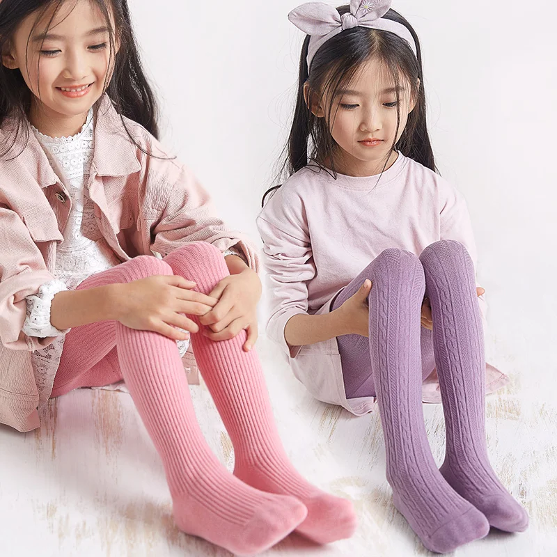 
baby girls tights dance sock combed cotton knitted kids pantyhose 
