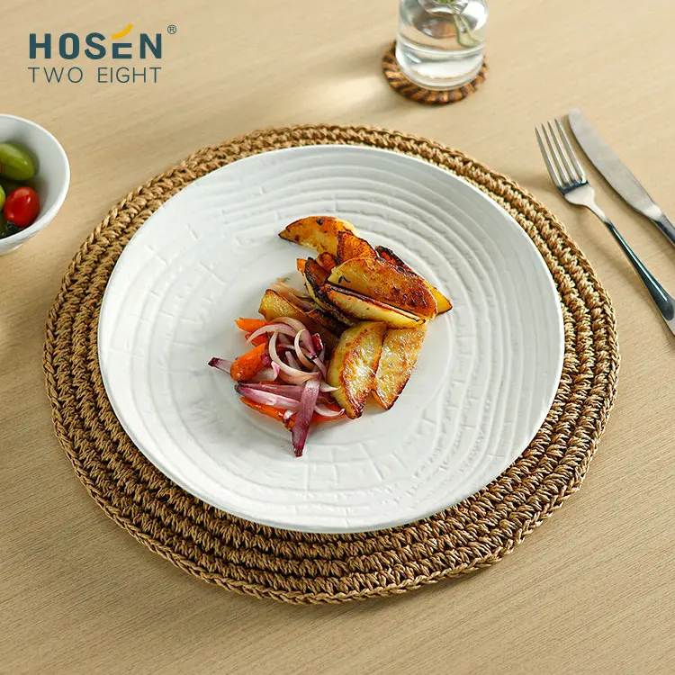 Wholesale Price Ceramics White Dinnerware Set Restaurant Hotel High Quality Tableware Sets Crockery Porcelain Dinner Sets