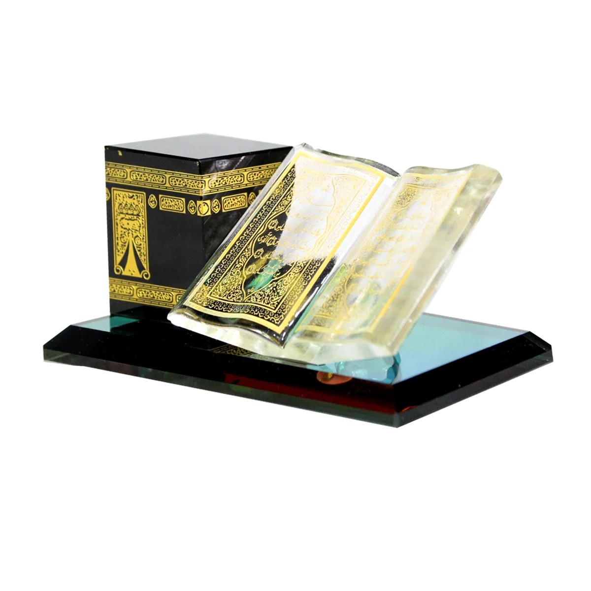 Dropshipping / Spot wholesale / OEM 12*21*3.5cm Kaaba and Koran chapter I Crystal glass Islamic style Muslim ornaments