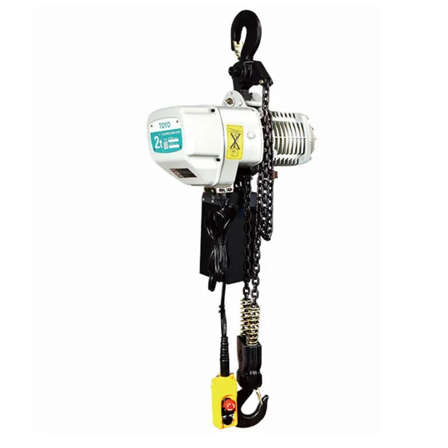 Toyo Single Phase Winch Hoist Wireless Remote Control 1 2 Ton Electric Chain Hoist With Trolley