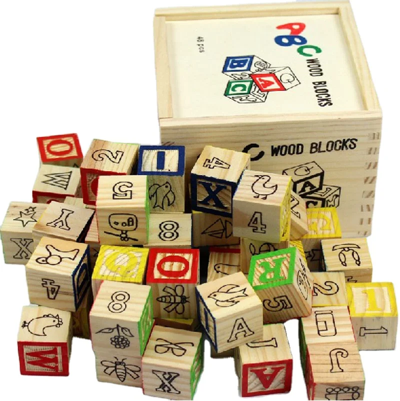montessori wooden letters alphabets blocks toy educational large abc kids building blocks toy