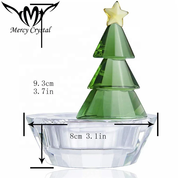 New Crystal Glass Christmas Tree Candle Holder for Party