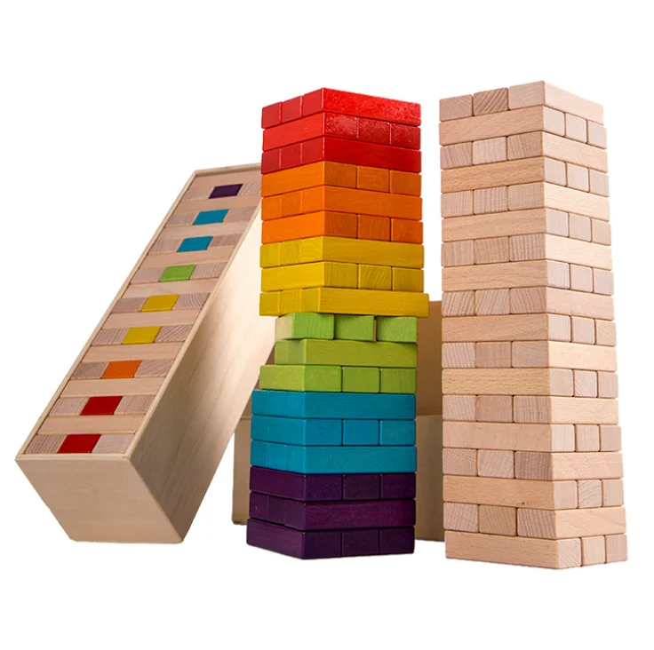 Wooden block Stacking high toys game for  kids ,   Baby Wooden Blocks   toys