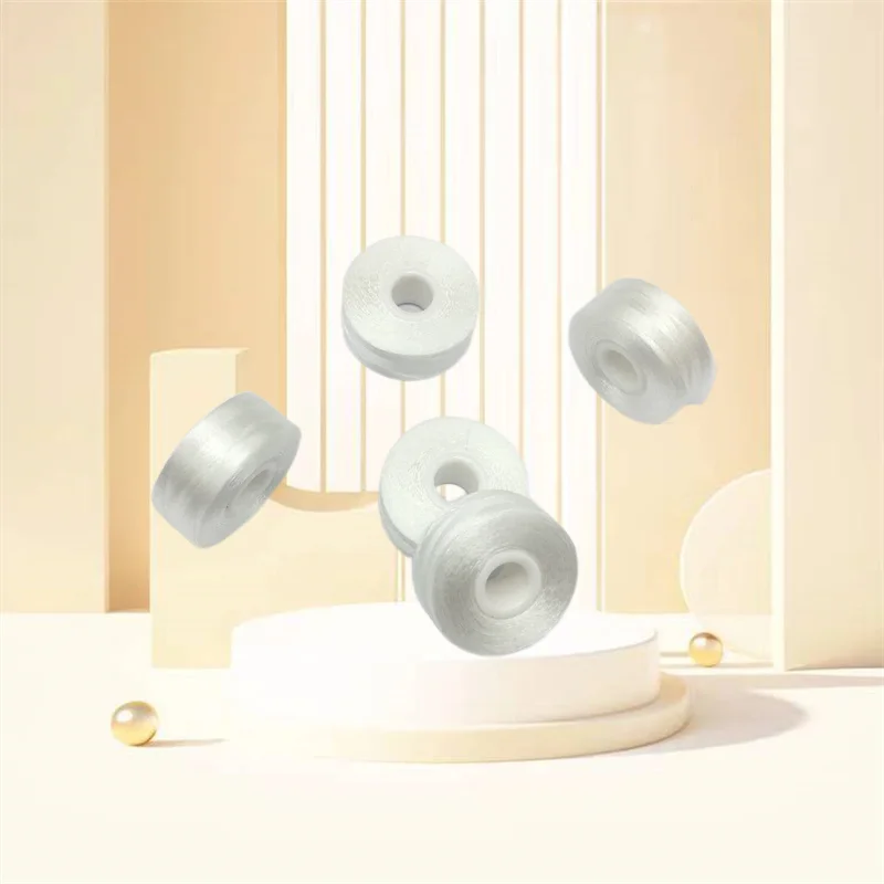 75D/2 Pre wound Bobbins 144Pcs/Box Size L Side less Tajima Barudan Happy ZSK Embroidery Machine Bobbin Thread