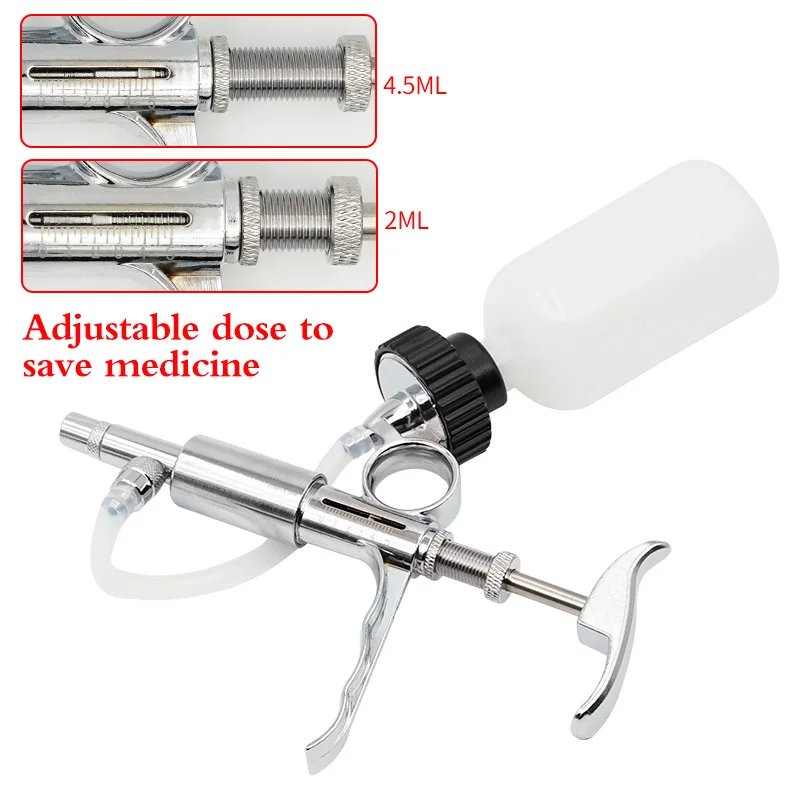 Automatic Animal Husbandry Continuous Syringe Veterinary Equipment With Bottle Inoculation Automatic Syringe For Poultry Animal