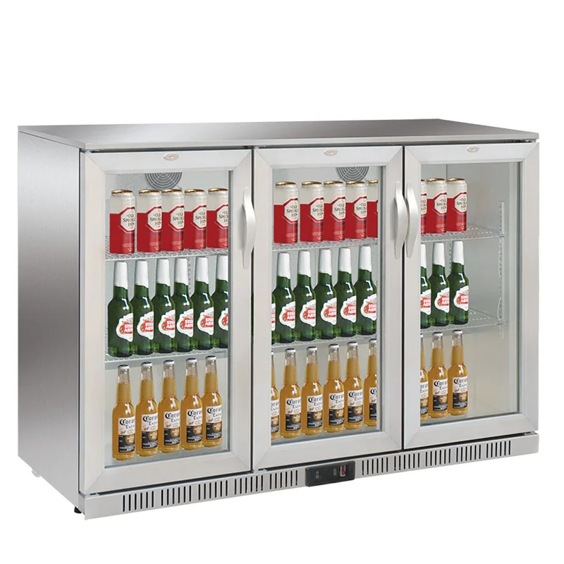 Back Bar coolers commercial triple door bar fridge Glass door beer bar fridge mini refrigerator cooler