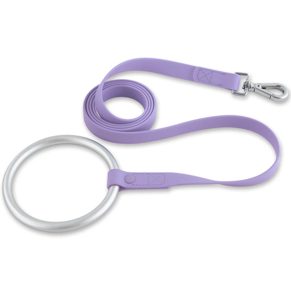 Wholesale Soft New Designer Luxury Anti-bite Aluminum Ring Waterproof PVC Custom Dog Collar and Leash Set