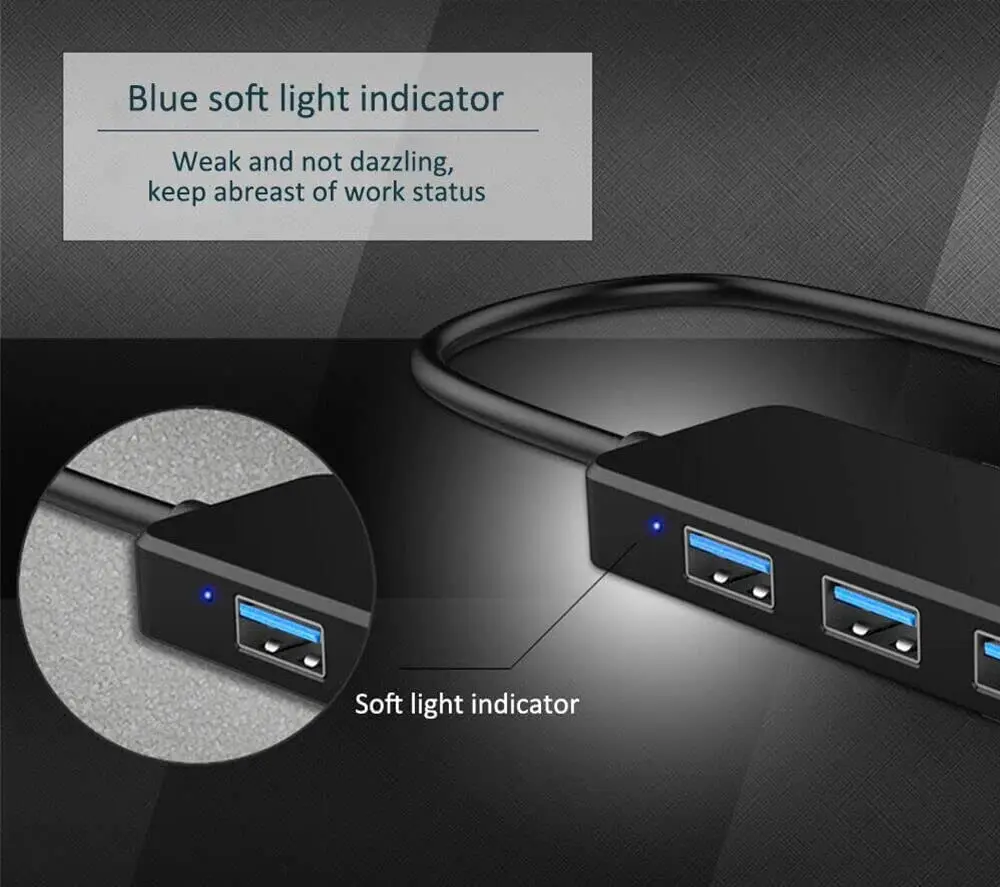 Черный 4-портовый USB 3 0 концентратор разветвитель расширитель для Xbox ноутбука флэш-накопителя HDD консоли принтера камеры