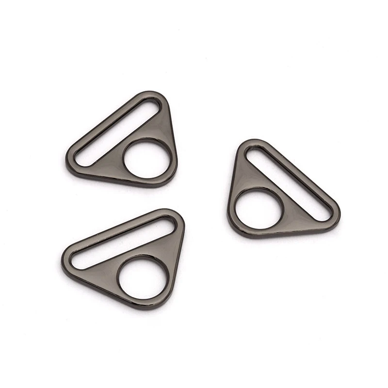 Custom Black Metal Triangular D-Ring with Single Slot for Bags and Accessories