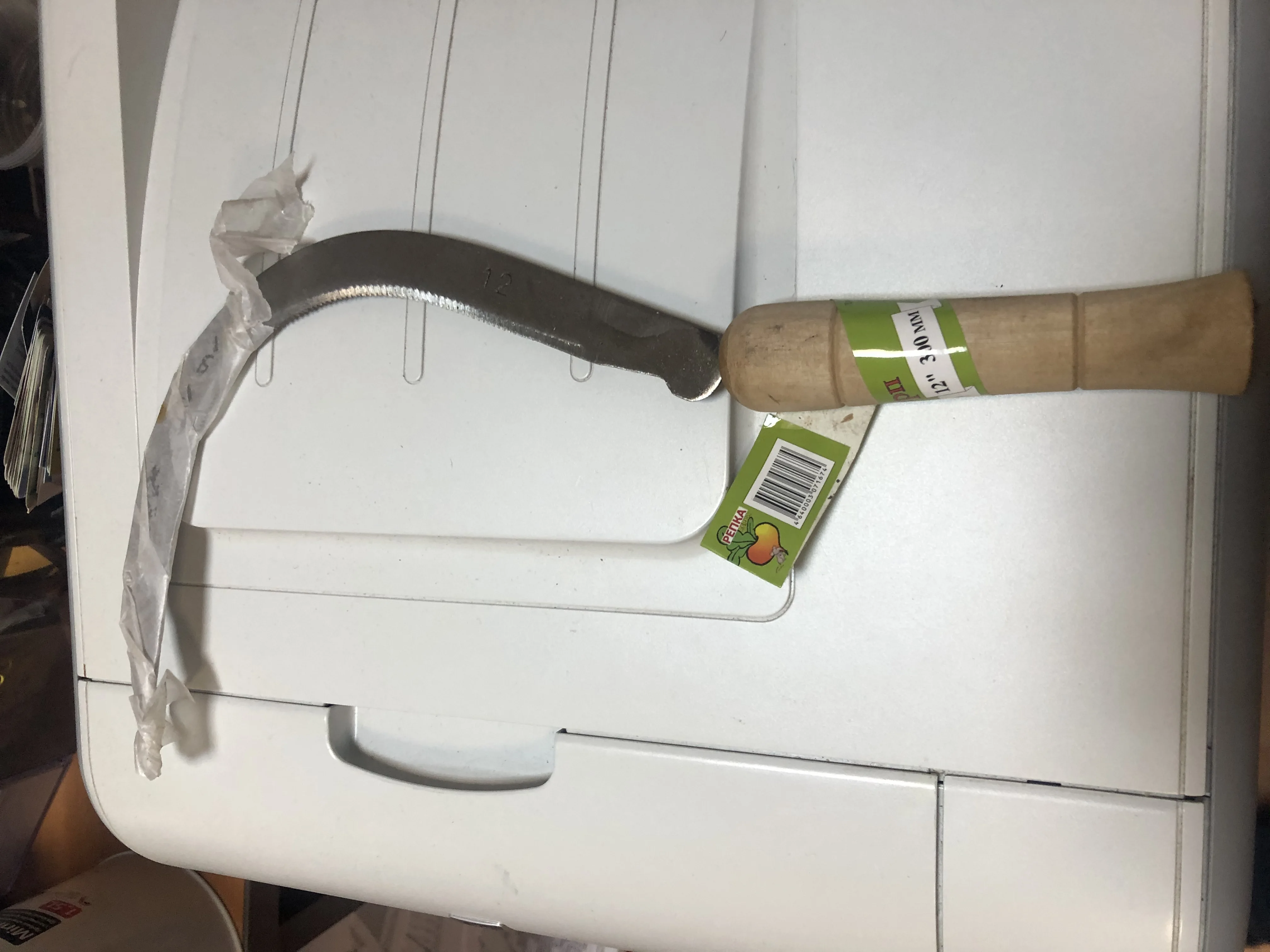 SI 202 Grass knife Sickle for garden work with wooden hand