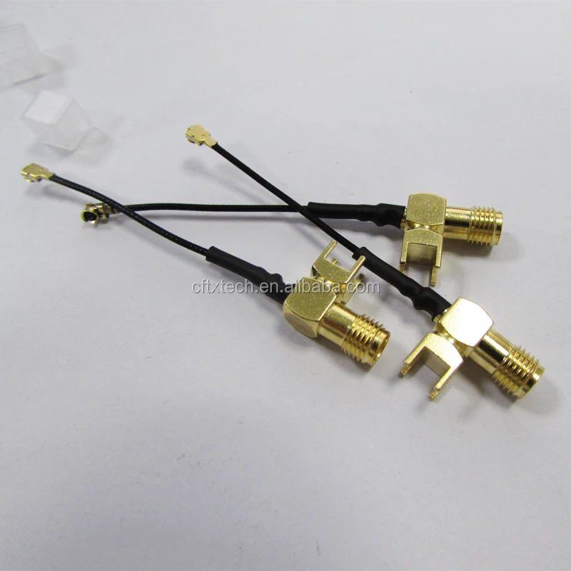 90 degree PCB Mount RP SMA Female To Ipex Adapter 1.13 Cable