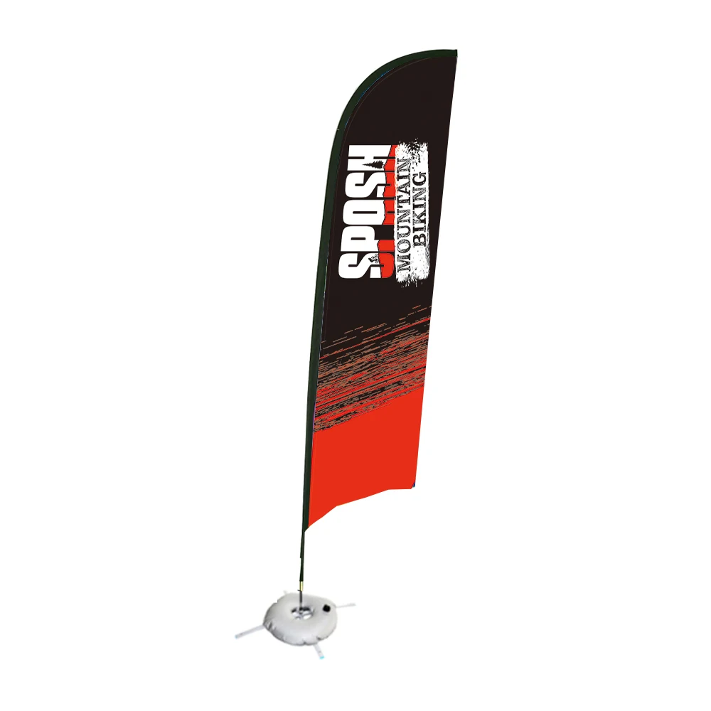 wholesales custom logo feather banner flags outdoor advertising flying xl beach flag with pole stand water base