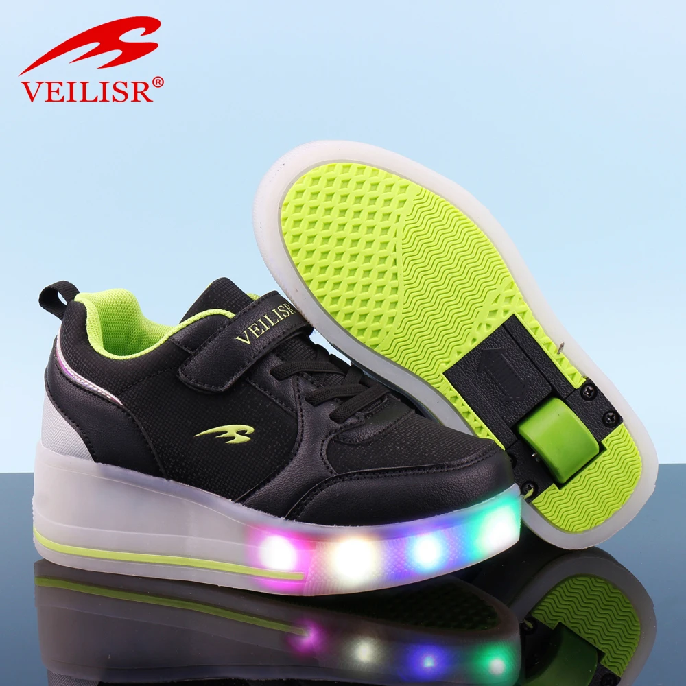 Kids Single Wheels Shoes With Lights Retractable Roller Skates Shoes Led Flashing Sneakers Zapatos Con Ruedas Wheels Shoes