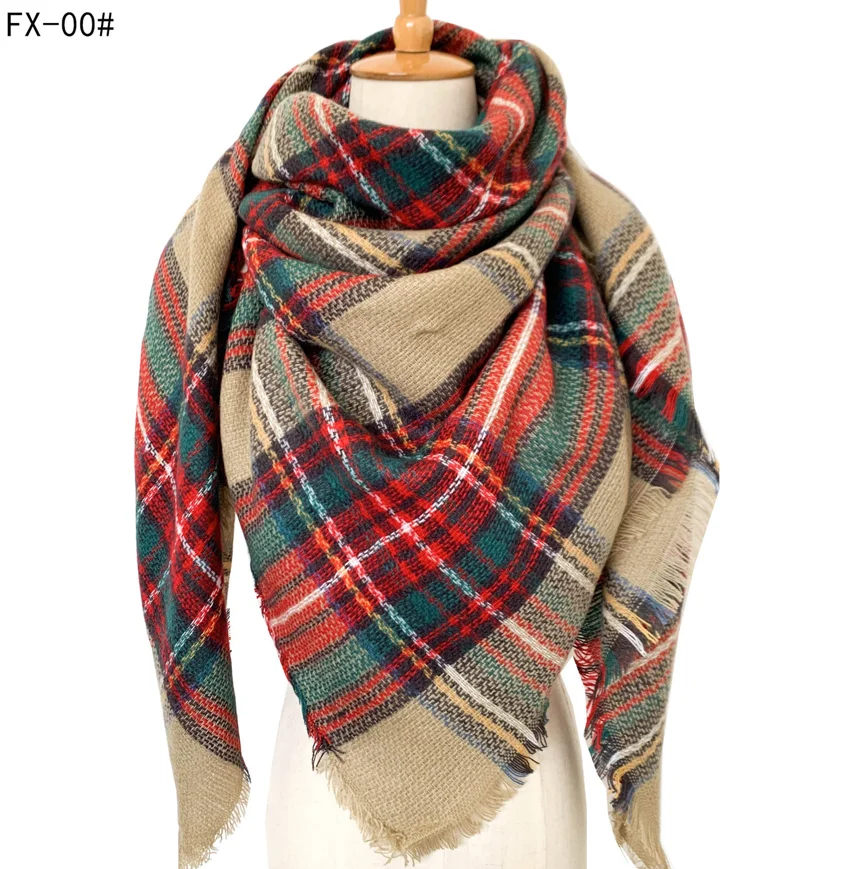 2022 Fall Winter Square Scarf Plaid Printing Pashmina Shawl Blanket Scottish Scarves For Women