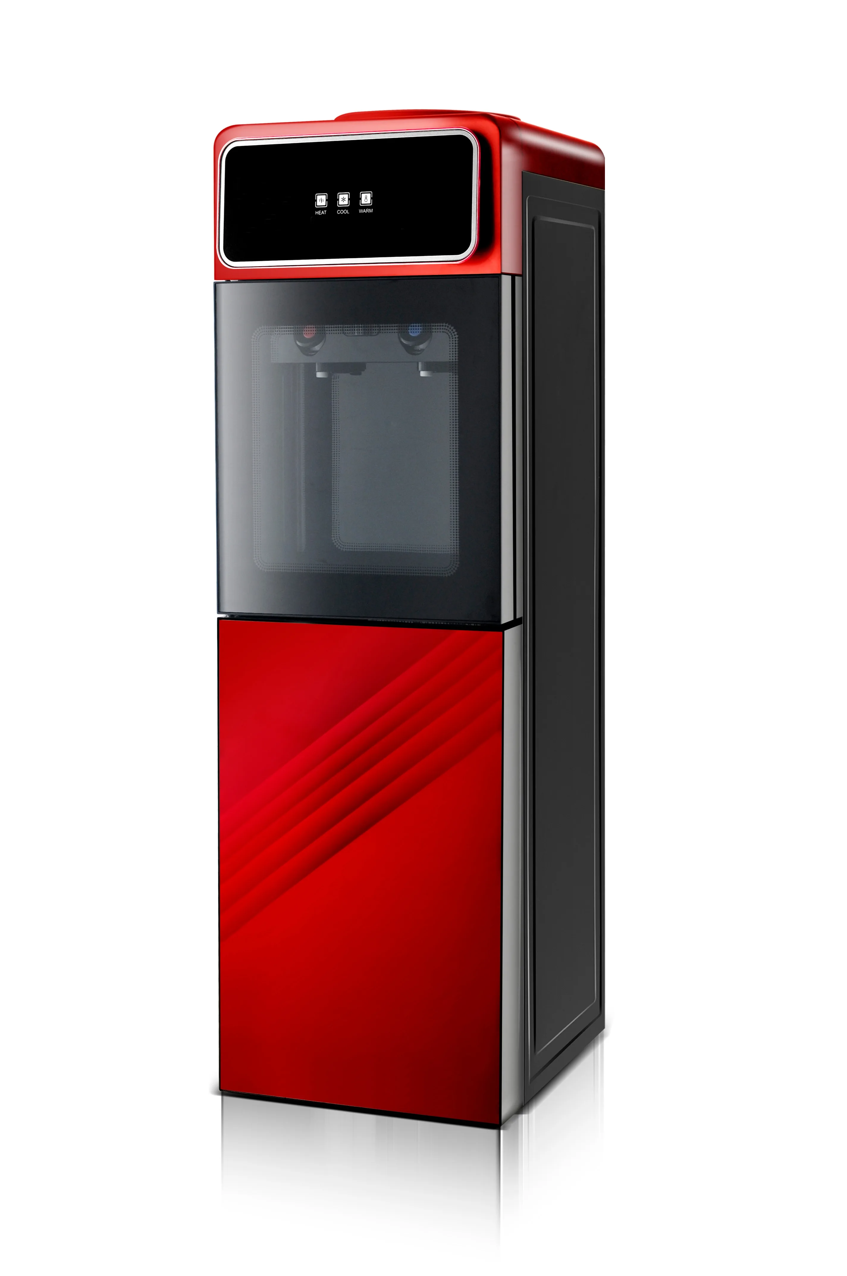 Glass Door Compressor Refrigeration Vertical Double Door Water Dispenser With Refrigerator