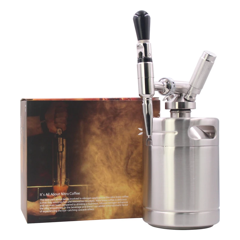 stainless steel nitro cold coffee n2 pressurized mini 4l vacuum sealed growler brewing coffee