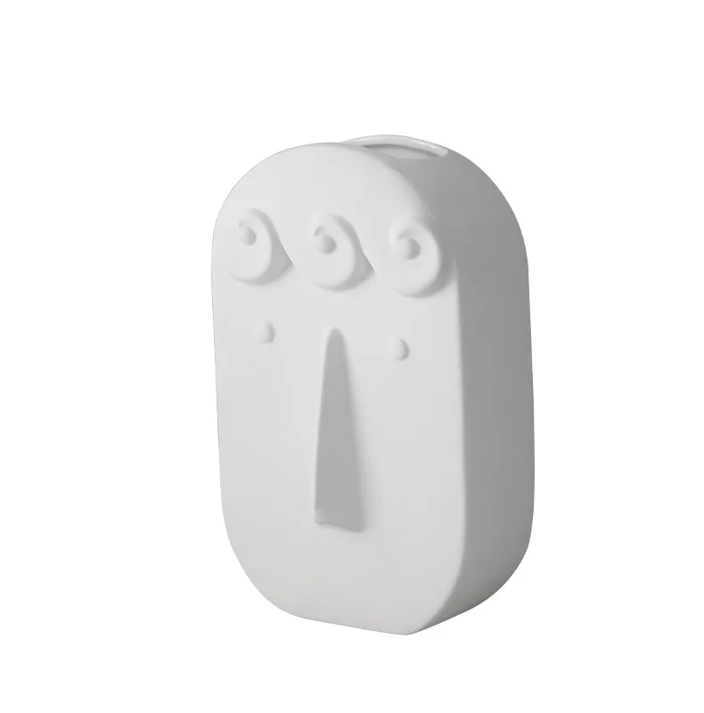 
Nordic creative face vase ceramic ornaments living room flower arrangement simple art decoration light luxury ornaments 