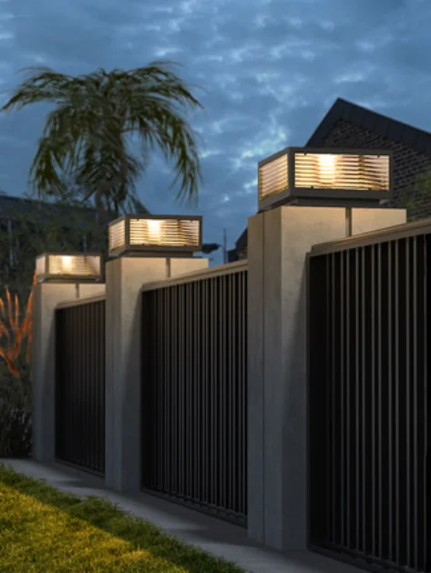 Z-22525 TYN stainless steel waterproof IP54 horizontal and vertical glass LED courtyard door square solar wall column light