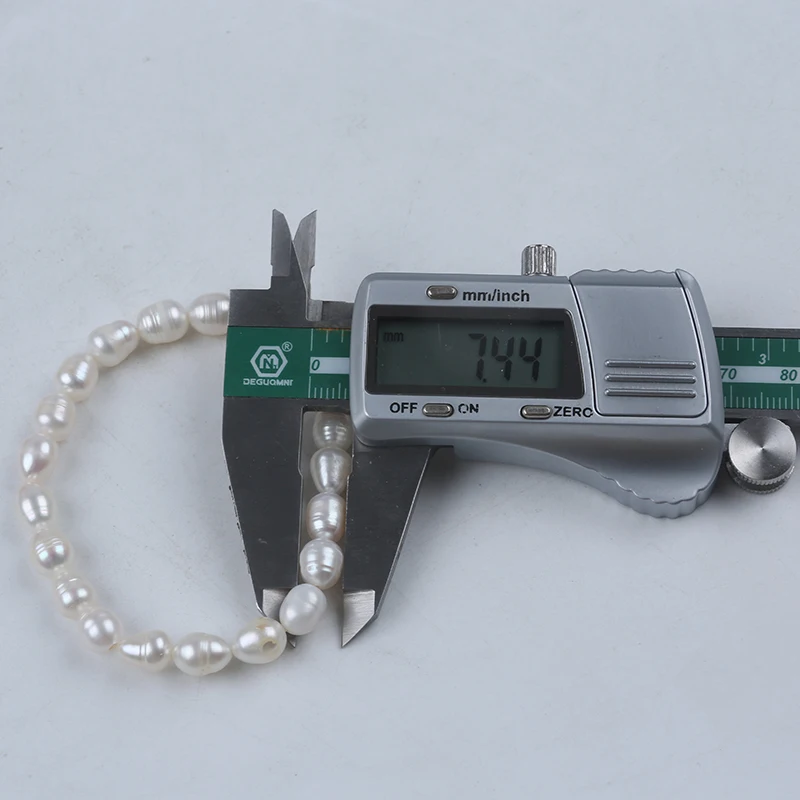 7-8mm white rice shape adjustable handmade freshwater pearl beads women bracelet