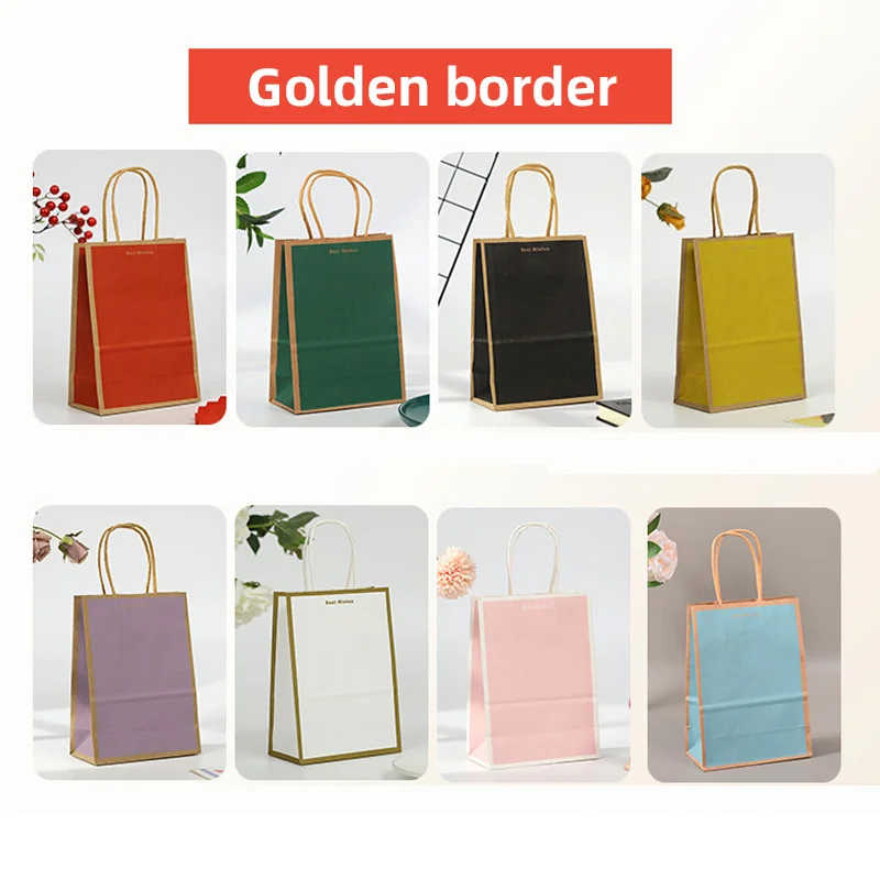 custom logo printed biodegradable luxury reusable foldable carry gift clothes blank white kraft paper shopping bag with handle