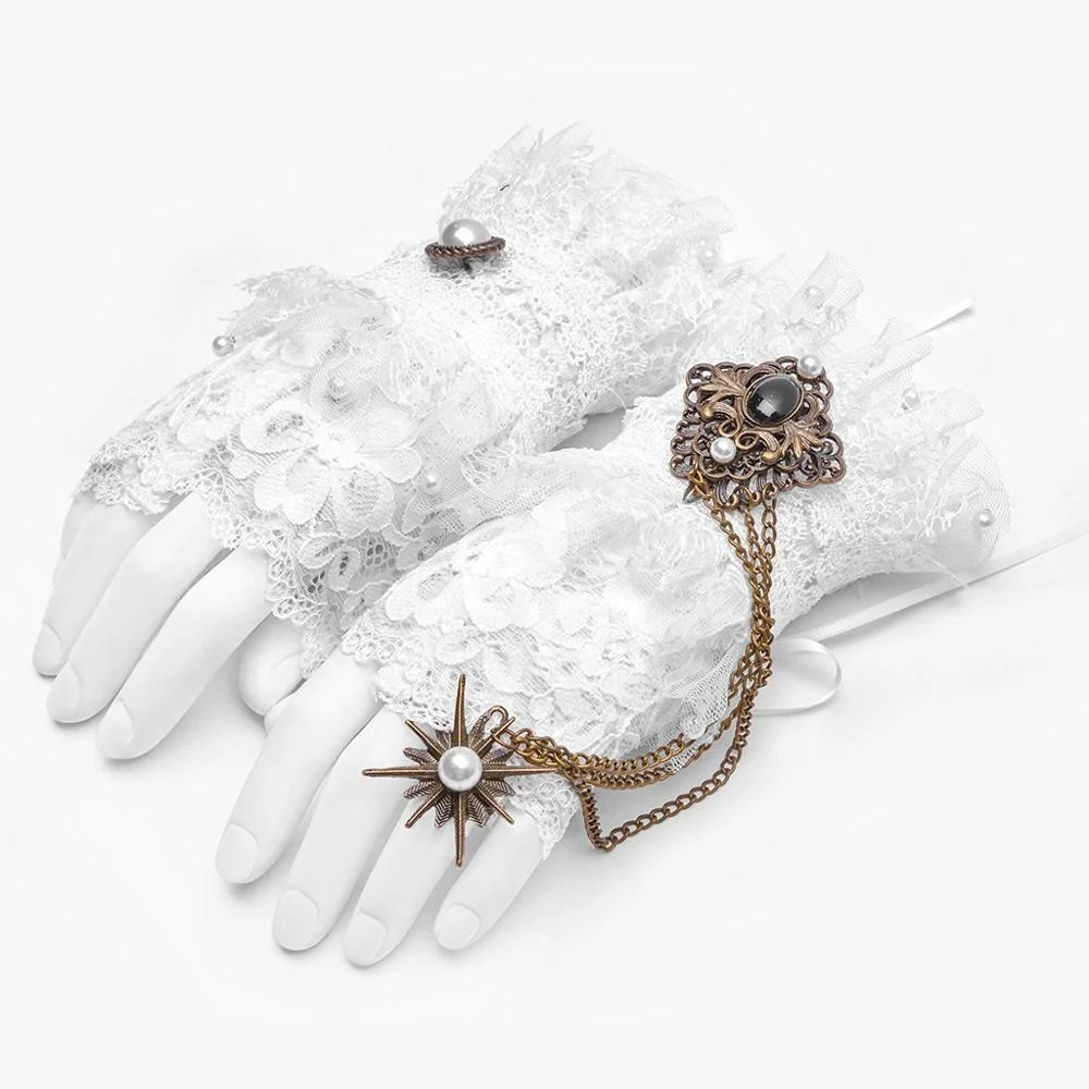 WS-327 PUNK RAVE Sexy Queen Lace Vintage Gloves women elegant gothic gloves