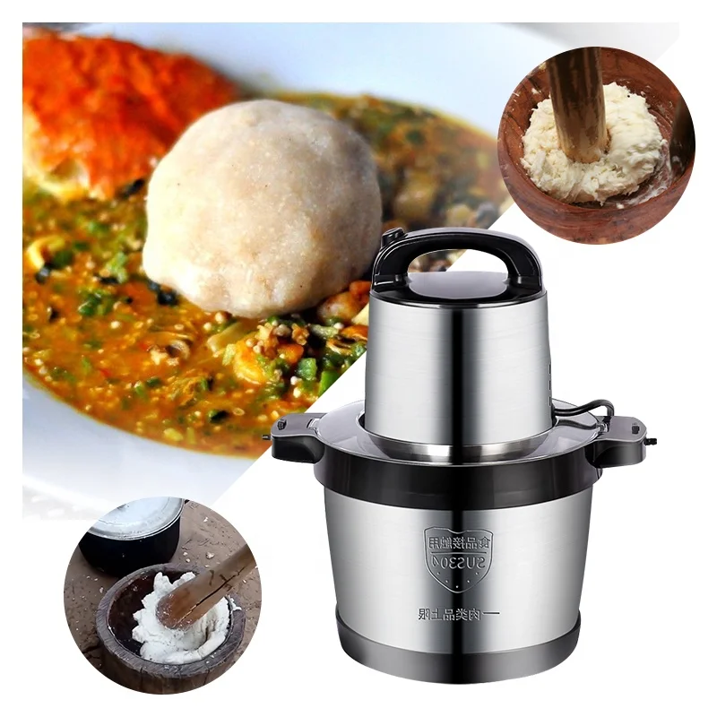 Multi Functional Silver Crest 6L Stainless Steel Homemade Electric Meat Grinders FuFu Machine In Ghana