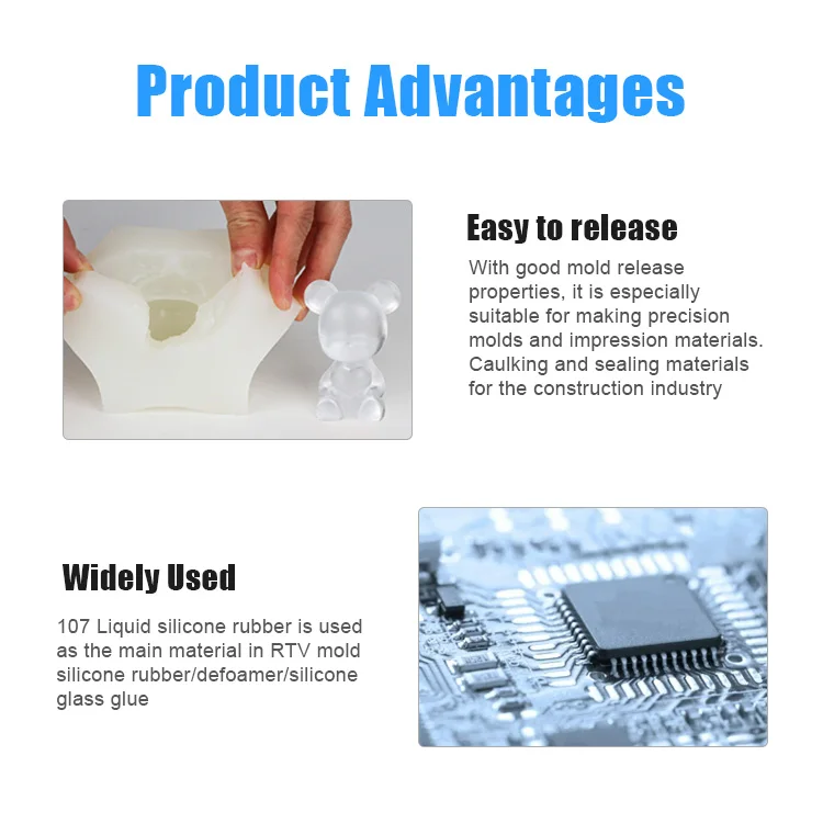 Manufacturers 107 Liquid Silicone Rubber Raw Material for RTV Molding Liquid Silicone