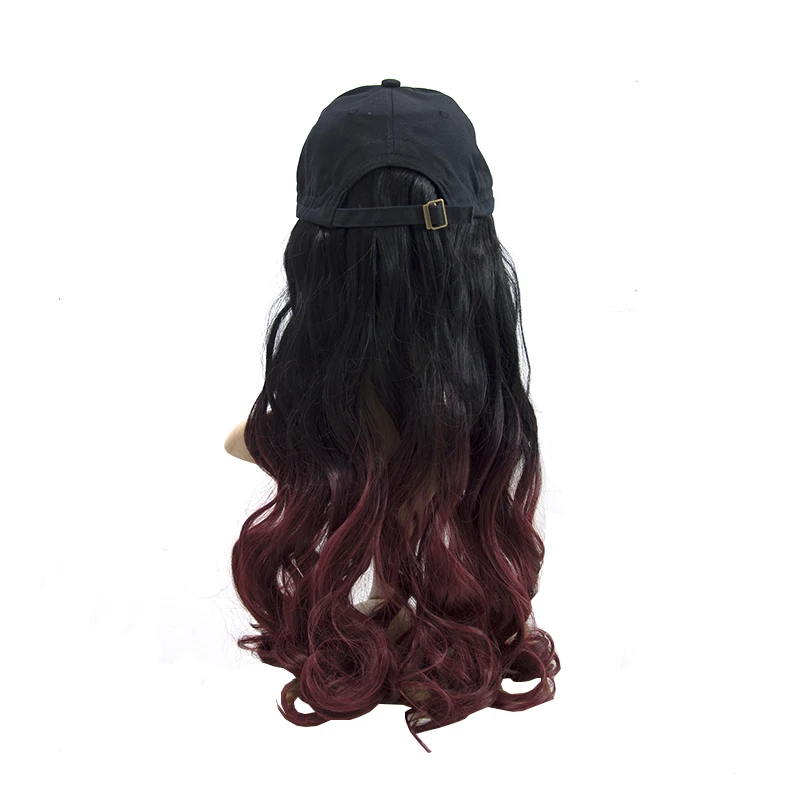 
Fashion new cap with wig hot sales baseball cap with wig for girls 