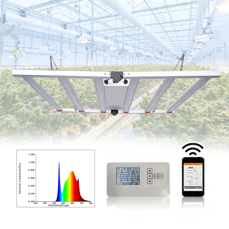 New Model Customized  640W Foldable Bars Grow Light Led Full Spectrum Uv Ir Seperately Control For Greenhouse 4X4 Growing Tent L