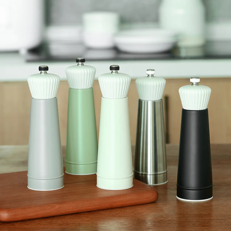 stainless steel adjustable coarseness ceramic mechanism manual dry spice salt and pepper grinder bottle mill set kitchen home