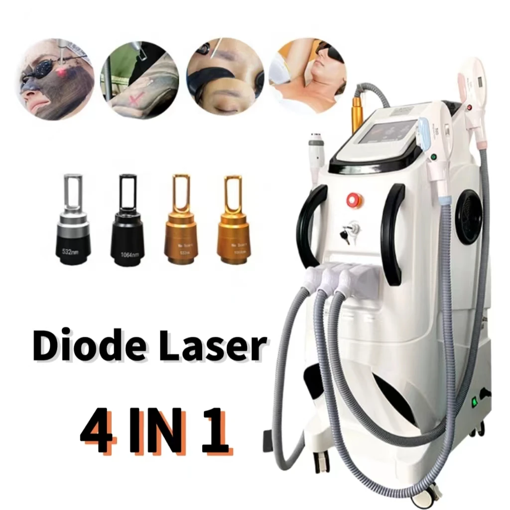 Carbon Laser Peel Machine 4 in 1 RF OPT Q Switched Nd-yag Tattoo Removal Machine Skin Rejuvenation IPL Laser Hair Removal