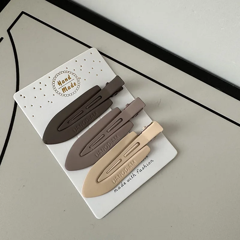 4pcs/set Metal Duckbill Hairpin Melting Vintage Nude Color No Bend Hair Clips For Woman Girls Makeup Salon Hair Accessories