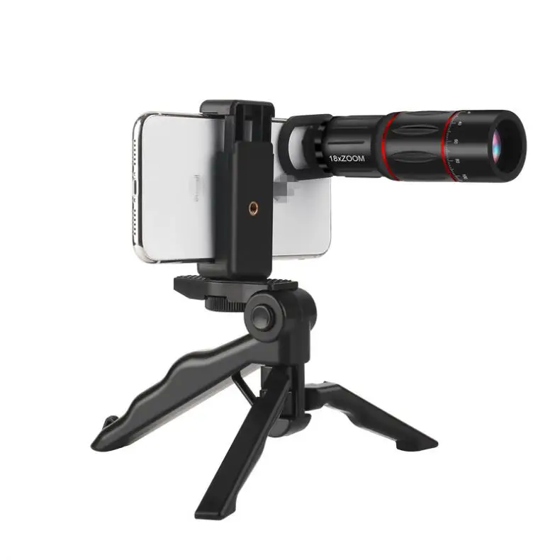18X Telescope Zoom lens Monocular Mobile Phone camera Lens for iPhone Samsung Smartphones for Camping hunting Sports